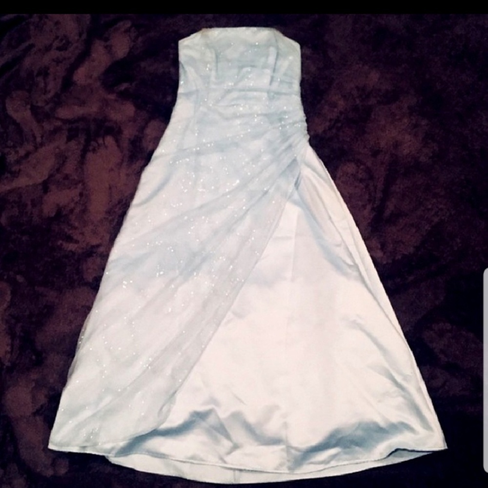 Jump ice blue dress. Lacey sheer with sparkles